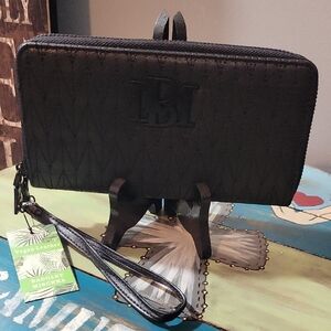 Badgley Mischka Black Wallet with Phone Holder